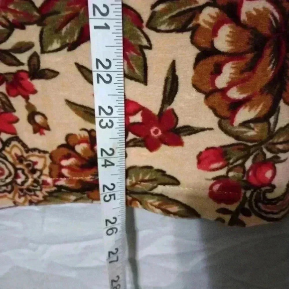 Pappagallo Women’s Vtg Velour Paisley Floral Button Up Blouse Size L Fall Autumn - Picture 5 of 5